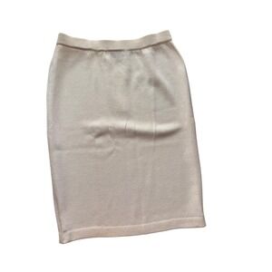 St. John Collection Vintage Knit Skirt Off White Elastic Waist Size 4 NWT Status